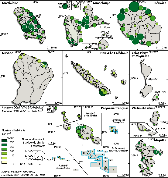 Répartition et densité de la population communale