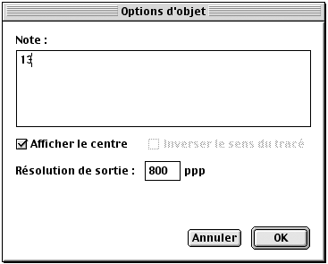 Options d'objet